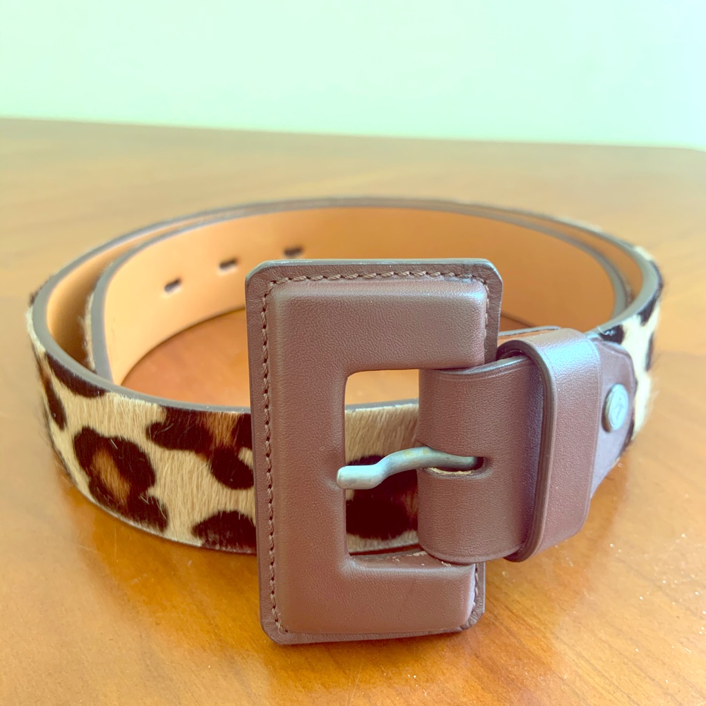 Maison Vaincourt Leopard-Print Calf Hair Belt